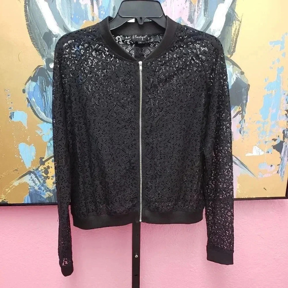 b Boutique by Evergreen Lace Zip Up Jacket - Picture 1 of 5